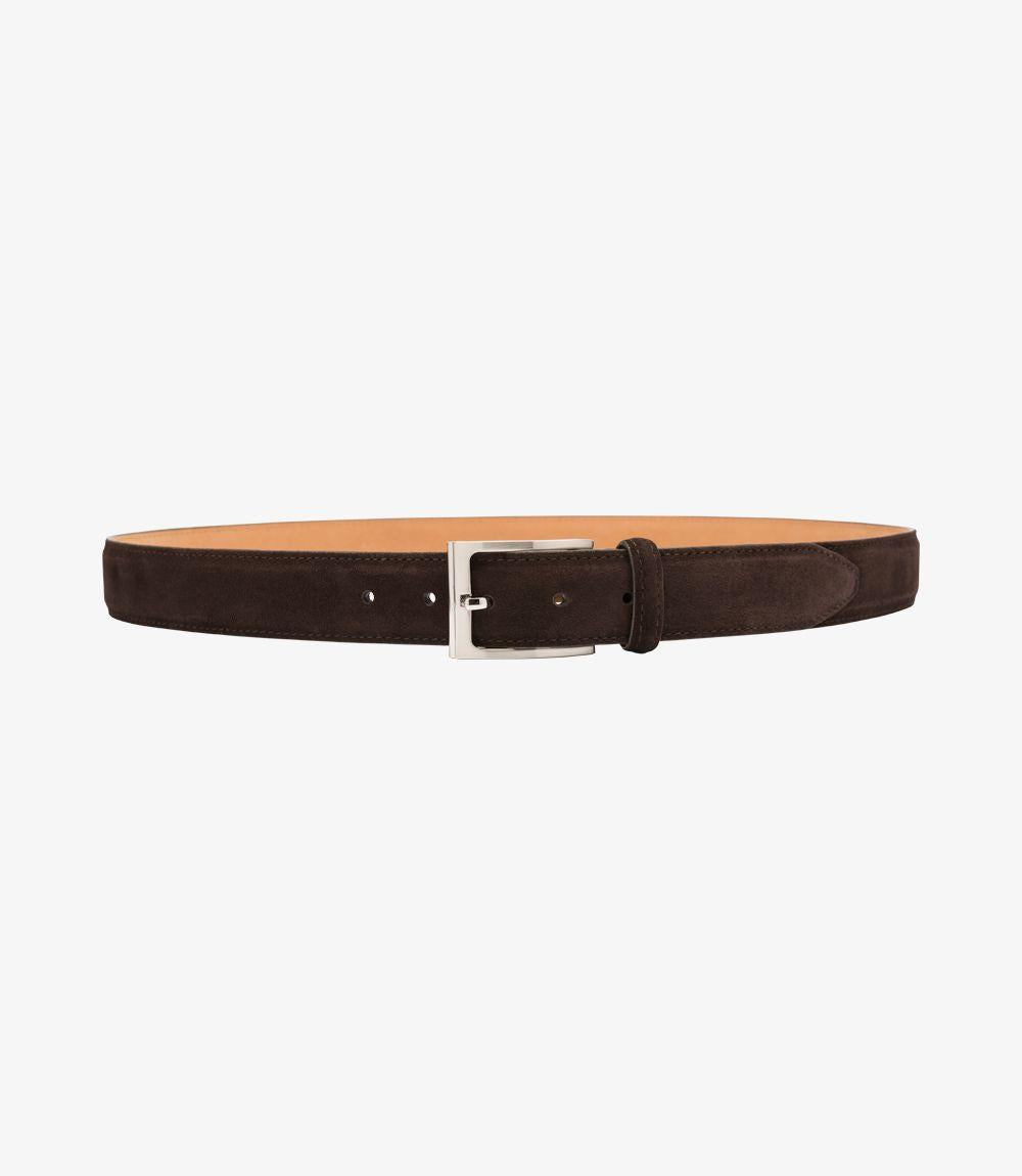 LOAKE WILLIAM DARK BROWN SUEDE BELT