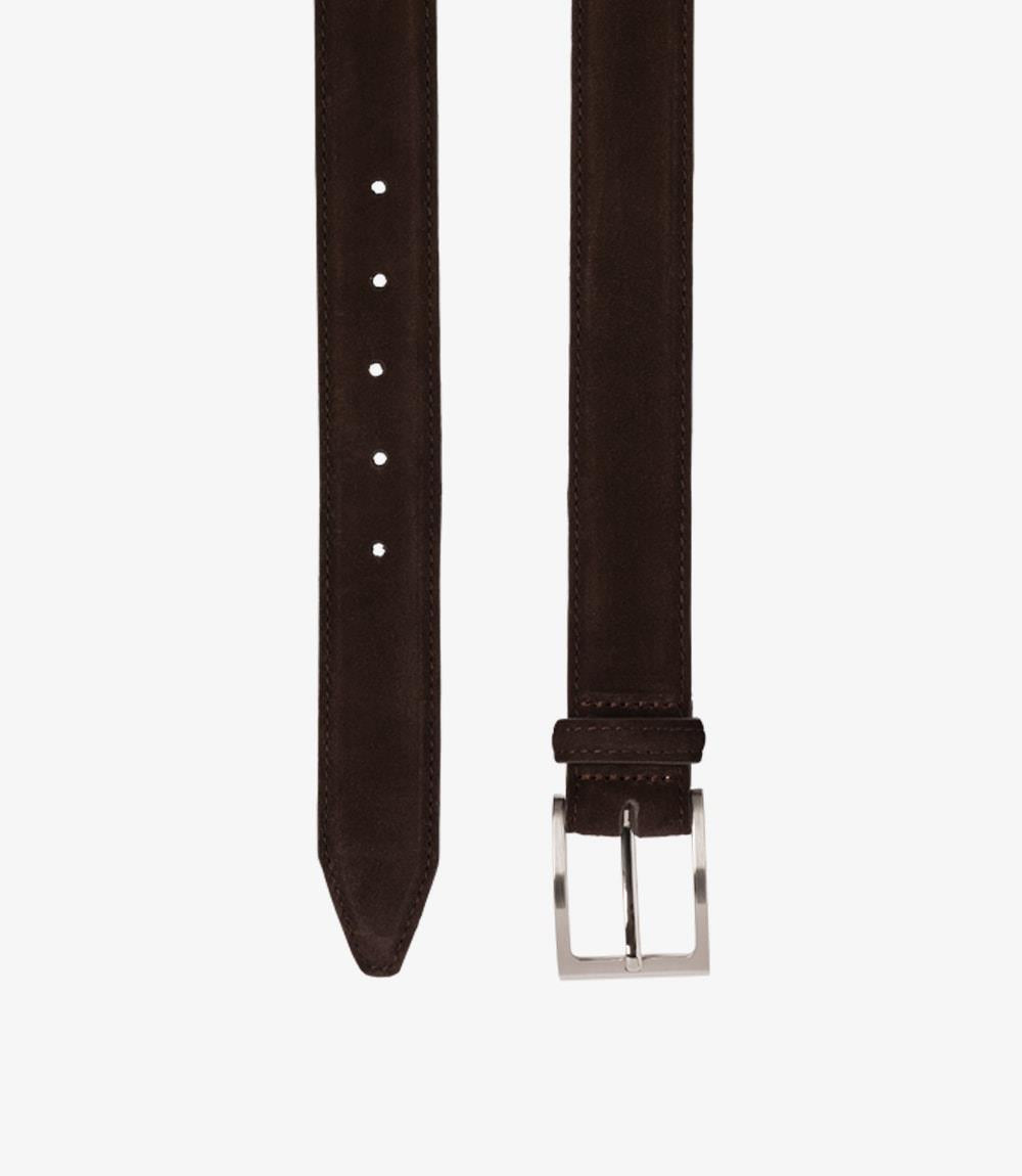 LOAKE WILLIAM DARK BROWN SUEDE BELT