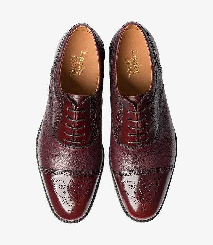 LOAKE WOODSTOCK BURGUNDY OXFORD SEMI BROGUE